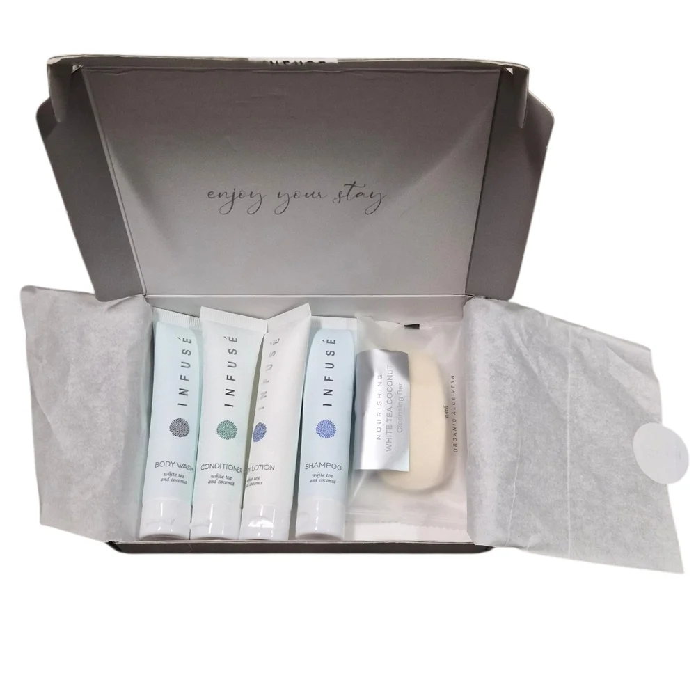 Gift Set – INFUSE Kit – Nail Wraps – Sheet Masks – Loofah – Makeup Bag – New